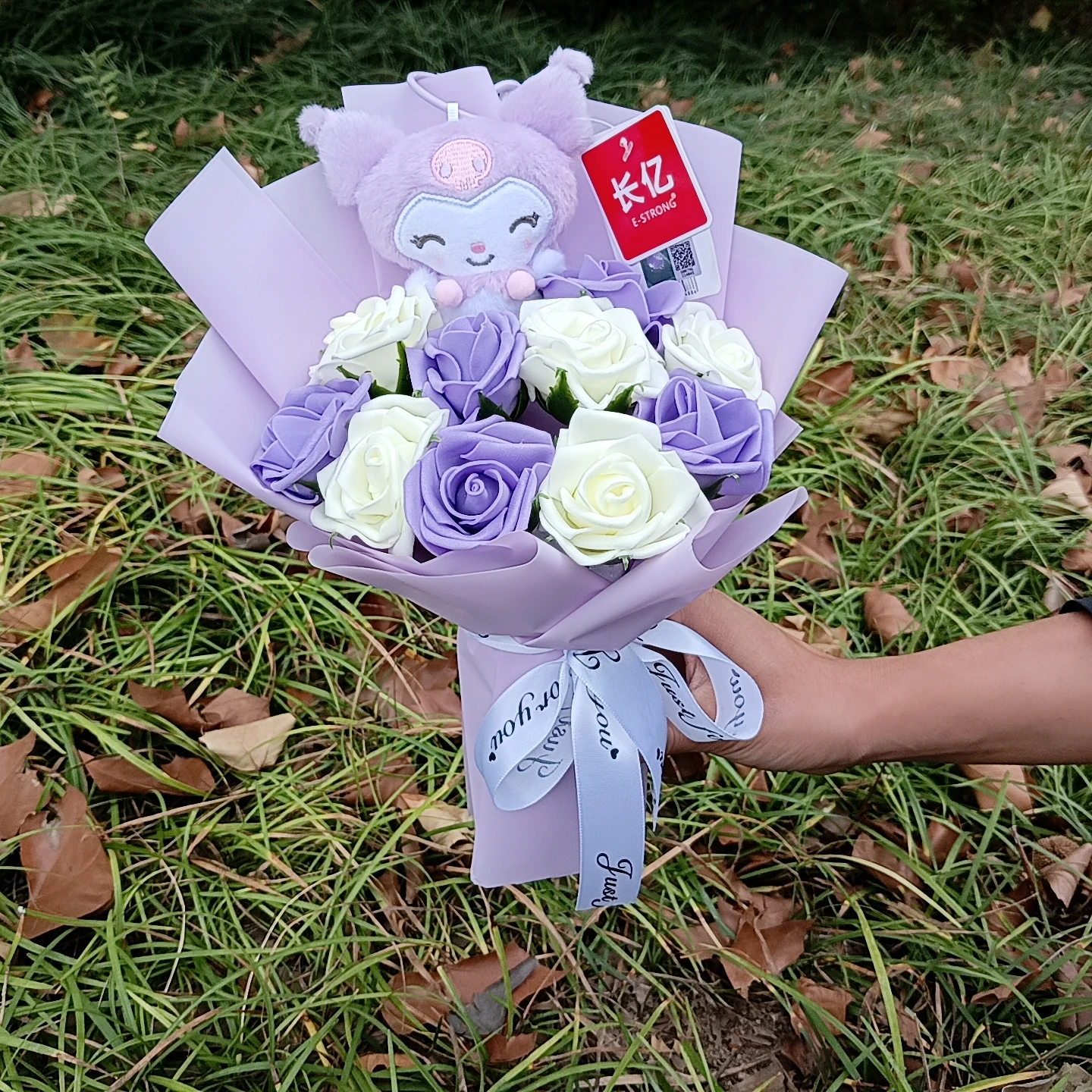Genuine Hellokitty Kuromi Cinnamoroll Plush Dolls With Artificial Flowers Bouquets Christmas Valentine Graduation Birthday Gifts
