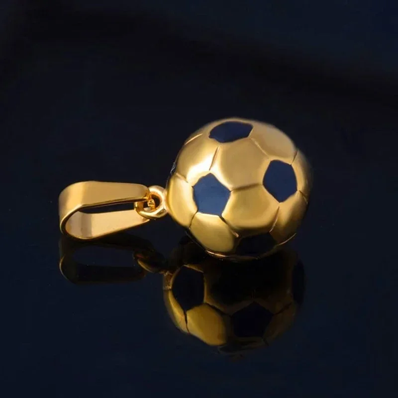 Collana Calcio Acciaio Inossidabile - Ciondolo Pallone Da Football 60cm Unisex - Foto 10