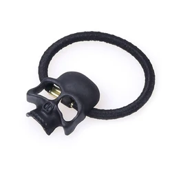 Spooky Skull Hair Scrunchies - Halloween Punk & Goth Hair Accessory (Black)
