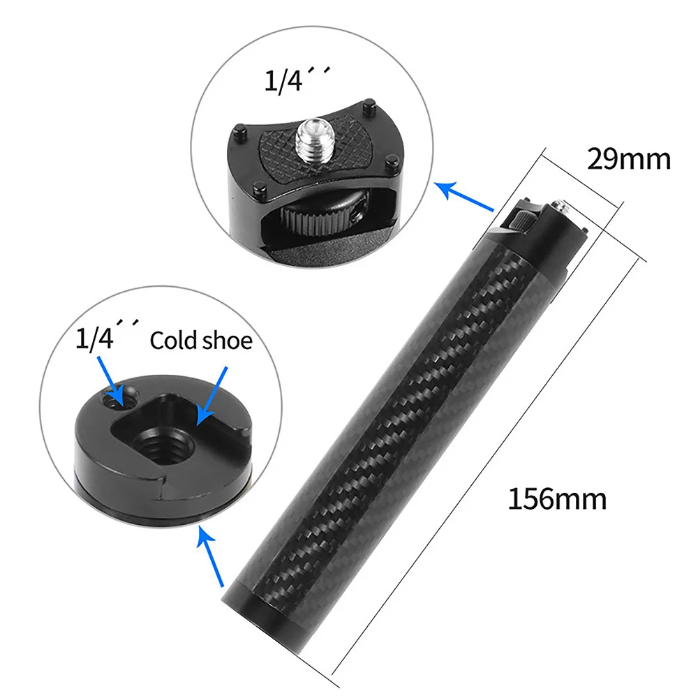 Carbon Fiber Handle Gimbal Grip Cold Shoe Mount Adapter for Zhiyun WEEBILL S LAB Stabilizer for Monitor Microphone camera gimbal stabilizer