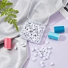 100 Pcs Fabric Covered Button, 10mm White Fabric Metal Shank Buttons 1-Hole Fabric Cloth Covered Round Buttons Crafting Sewing 5