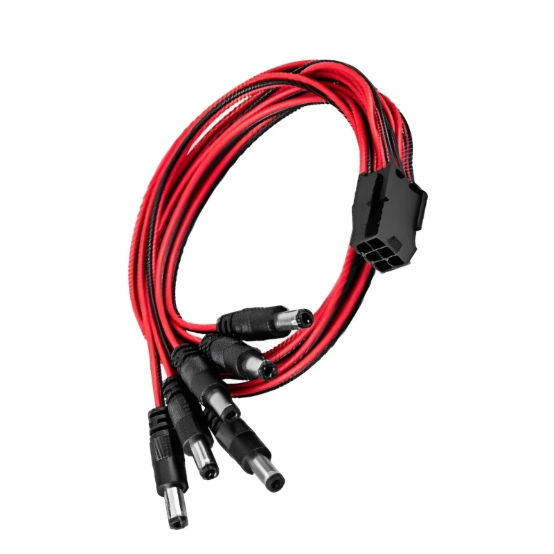 

Прочный кабель адаптера питания 6PIN к DC5525 5521 Кабель из АБС-материала C1FD