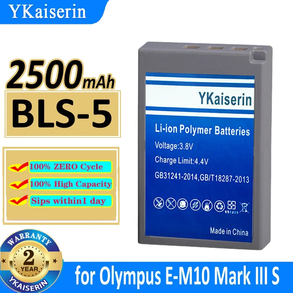 Batteria Ykaiserin 2500Mah Bls-5 Bls5 Per Olympus E-M10 Mark Iii Iv Ii Pen S Om-D Em10 E-M5 Bateria