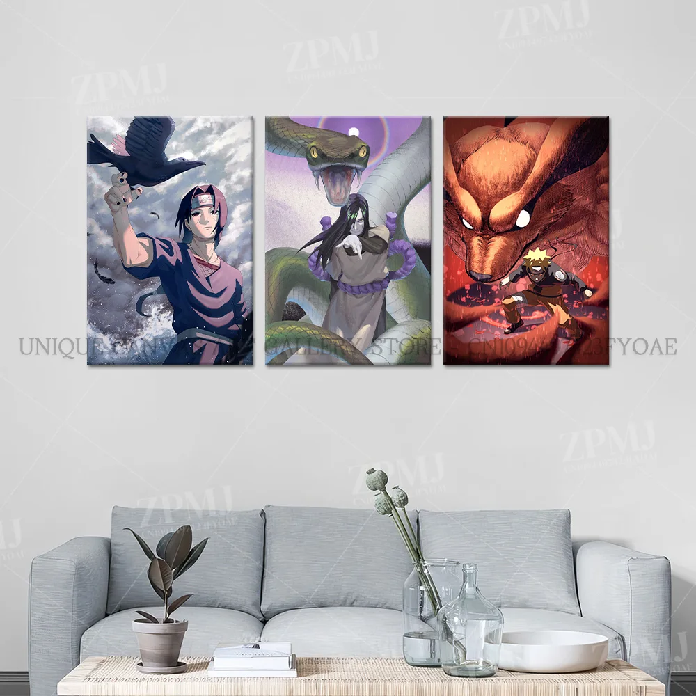 Anime Wall Art: Uchiha Madara Canvas Painting - Japanese Style Home Decor