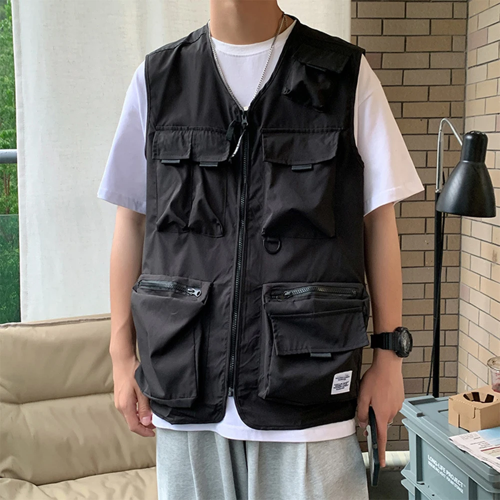 Fashionable Mens Jackets Waistcoat Comfortable Indoor Multi Pocket M~2XL Office Outdoor Sleeveless Solid Color Vest