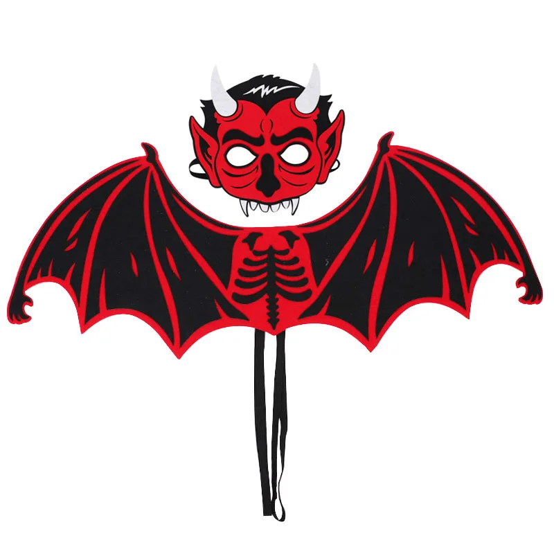 Children's Non-woven Wing Mask Set Halloween Ghost Festival Party Party Performance Props Dress Up