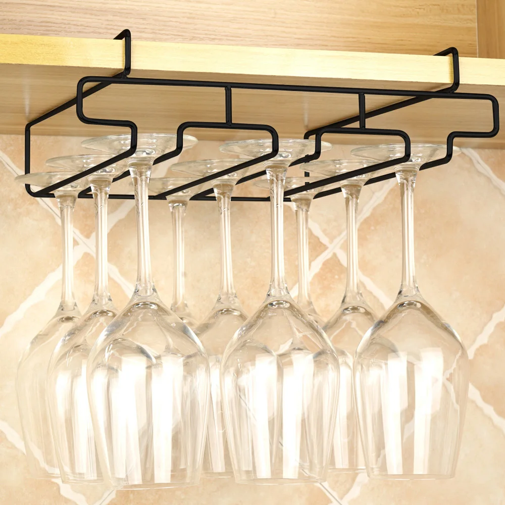 

Stainless Steel Decorative Storage Shelf Goblet Organizer Bar Wine Glass Rack Stemware Holder Hanging Rack Cup Hanger