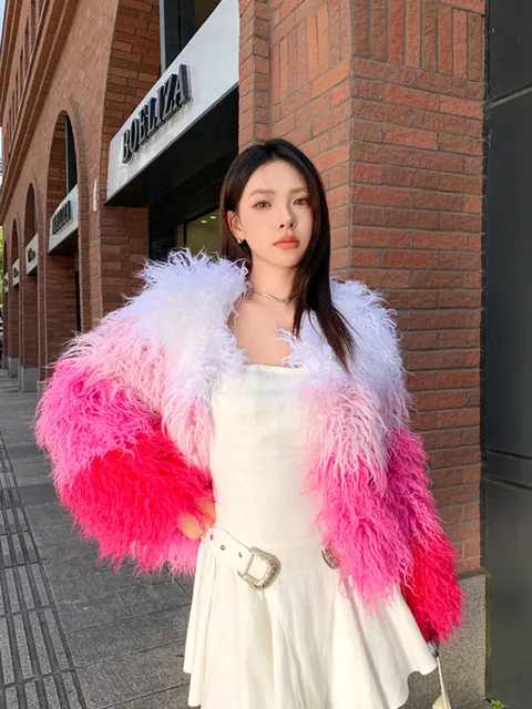 Colourful Block Faux Fur Jacket 5