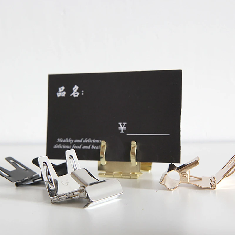 1PC 5.1x2.8cm High Precision Cake Metal Clip Shelf Edge Sign Holder Food Label Display Stand Up Price Tag Clamp On