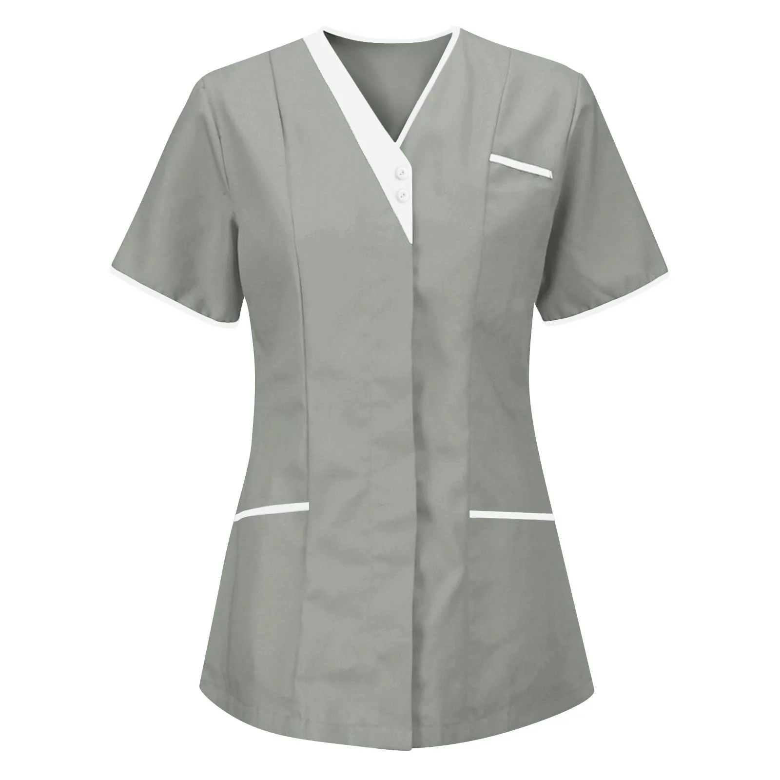 Ropa de trabajo clínica, uniforme de enfermera médica, Top de manga corta, ropa de médico, blusa médica de Color sólido,