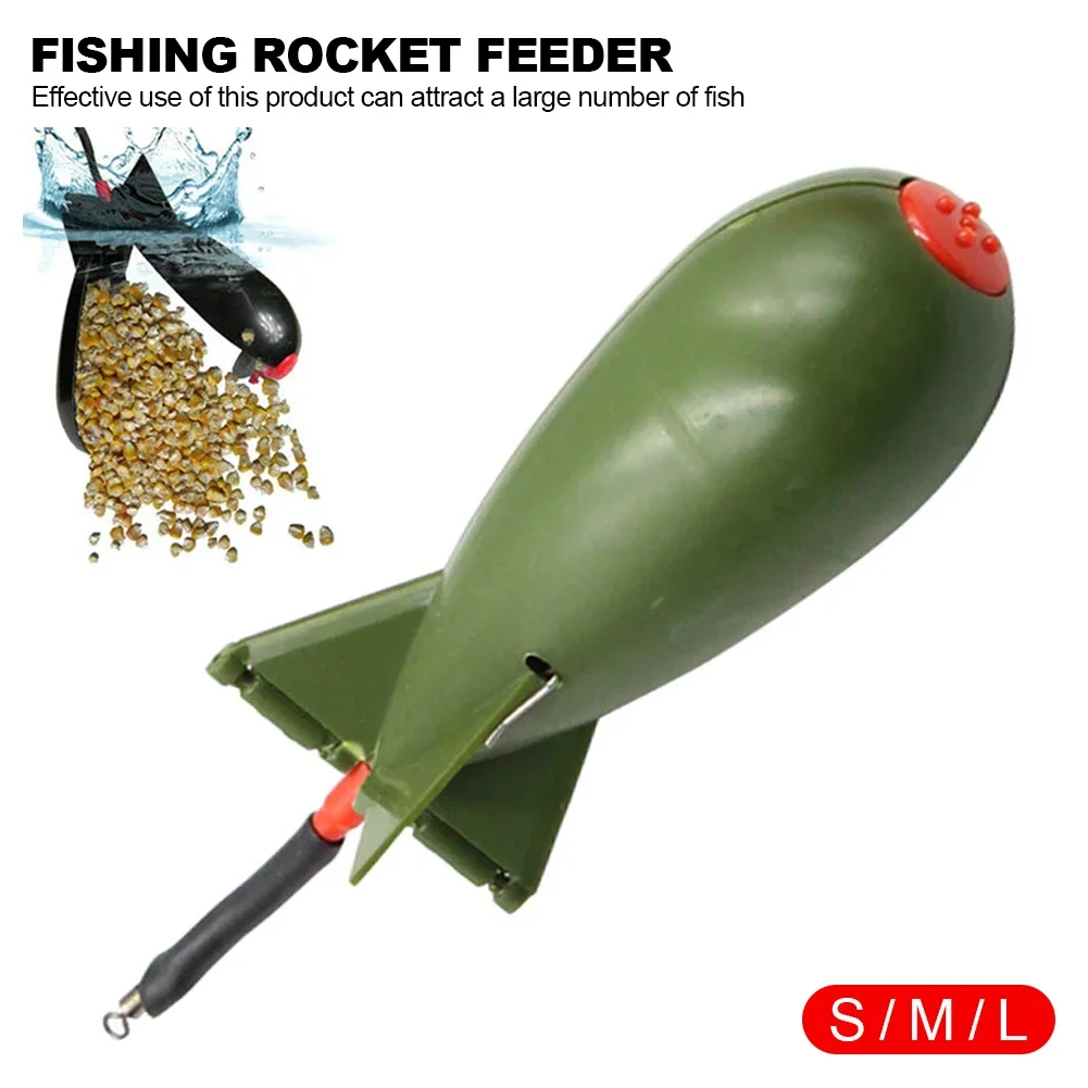 1Pc Carp Fishing Rocket Feeder Spod Bomb Float Lure Bait Holder Spomb Pellet Rockets Feeders Position Gear Accessories S M L
