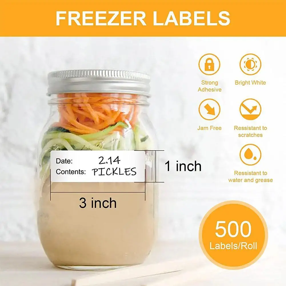 500PCS Date Freezer Label Stickers For Food Storage Date Content Home Kitchen Packaging Condiments Mark Sticker Labels