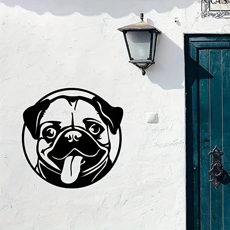 

CIFBUY Pug Metal Home Decoration, Pug Metal Wall Art Decor Pug Metal Wall Dog Sign, Dog Wall Hanging Living Room bedroom