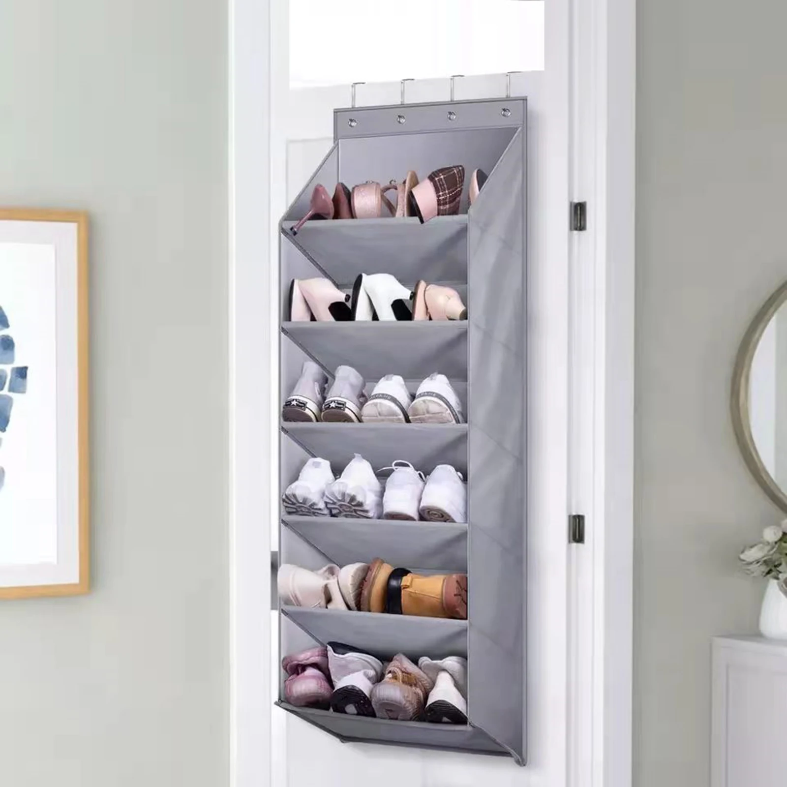 FENTEC Over-the-Door-Shoe-Organizers, Hanging Shoe Organizer with Large  Deep Pocket Shoe Holder for Closet Shoe Rack for Wall, Over Door Shoe  Storage Hold up to 18 Pairs Shoes, 1 Pack Beige - Yahoo