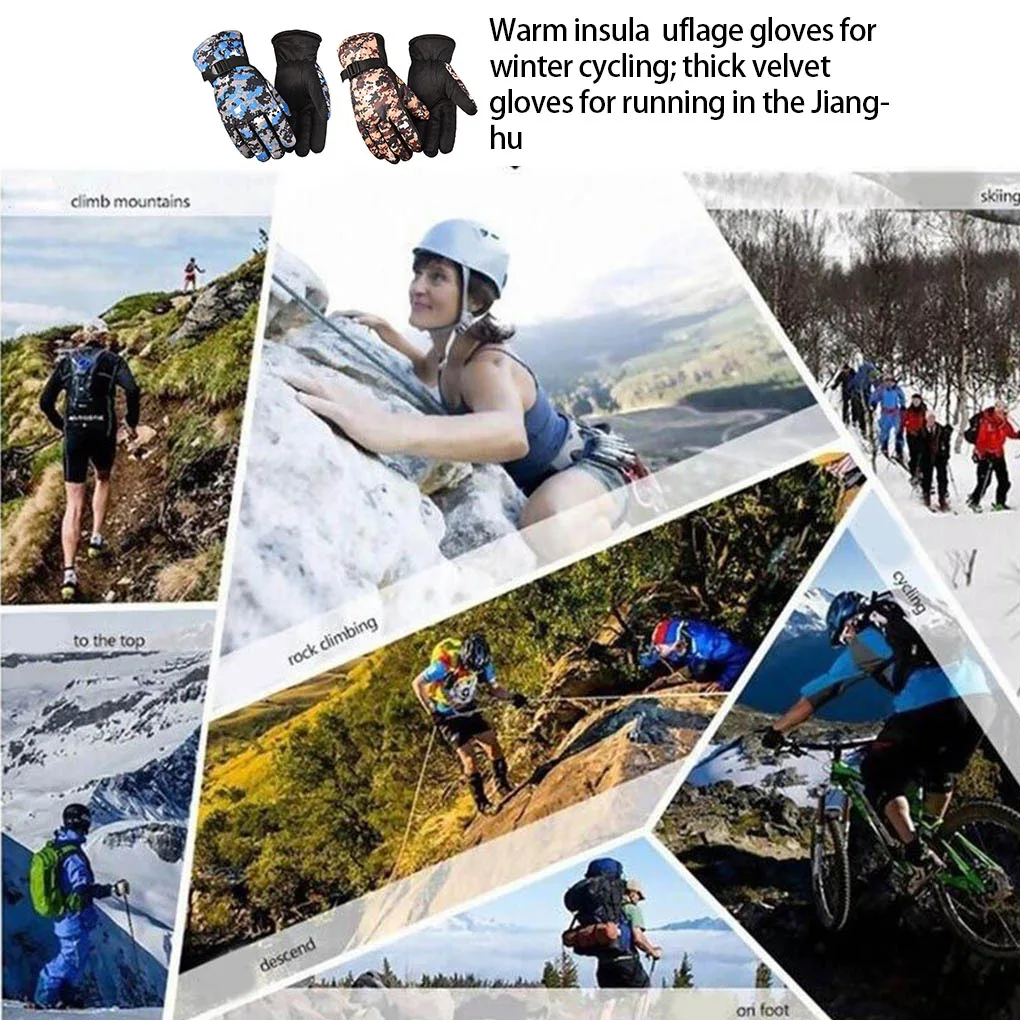 

1 Pair Cycling Gloves Skiing Hand Warmer Mittens Nonslip Mitt Protector