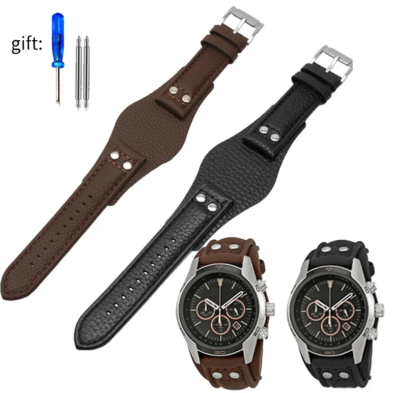 22mmGenuineLeatherWatchBandForFossilCH2564CH2565CH2891CH3051