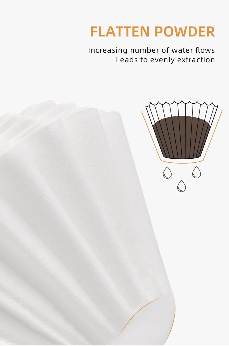 MHW-3BOMBER 50 Sheets of Cake Coffee Filter Paper for 1-4 Cups of Espresso Disposable Casual Home Hand Brewed Coffee Accessories Image 9