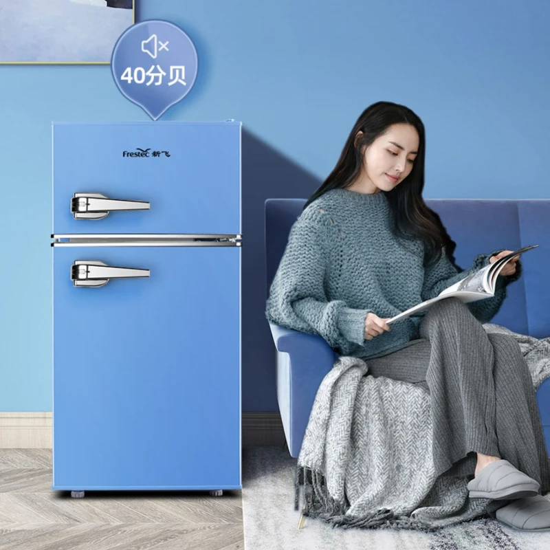 Frestec Retro Small Refrigerator Home Energy Saving Dormitory Office Internet Popular American And European Style