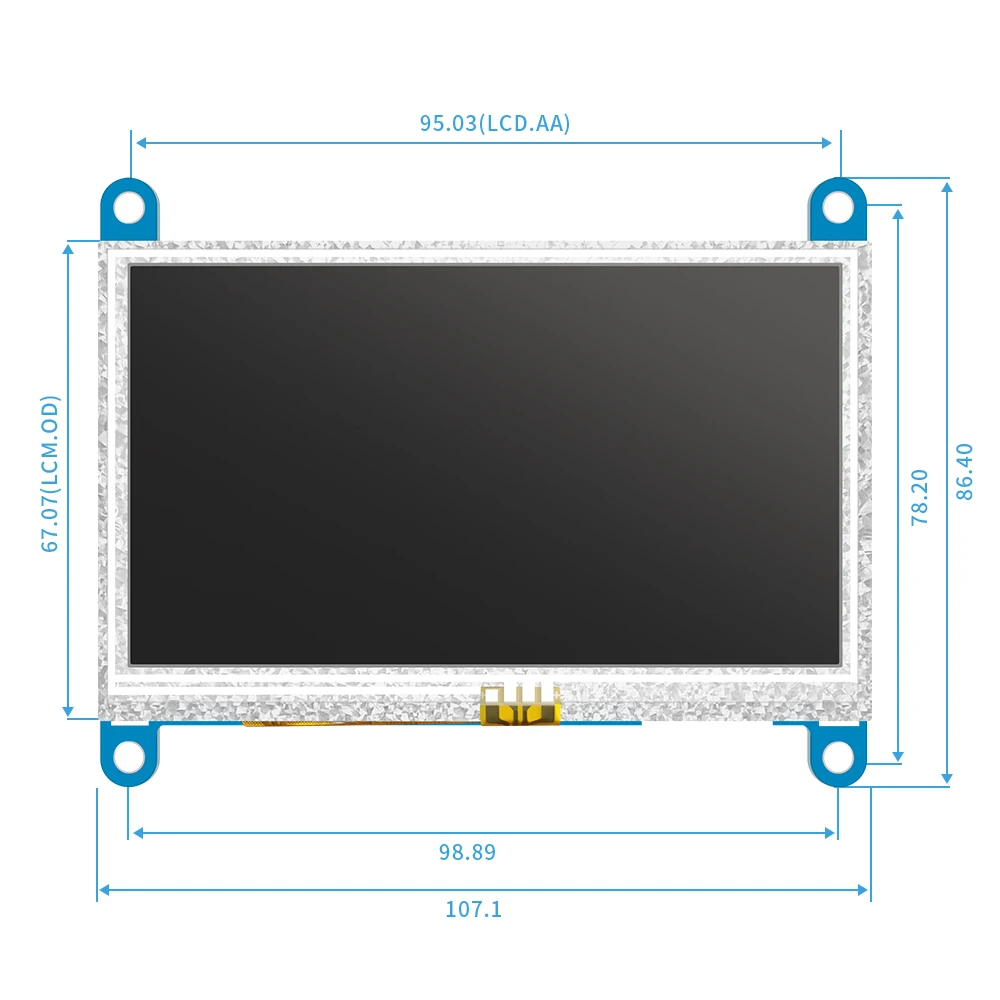 4.3inch customized TFT lcd display for raspberry pi 5  Orange PI module AIDA64 electronic touch screen with touch panel monitor