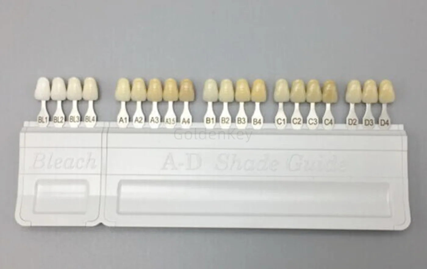

Dental Teeth Shade Guide A-D 20Color 4Pcs Bleached Vivadent Style Porcelain