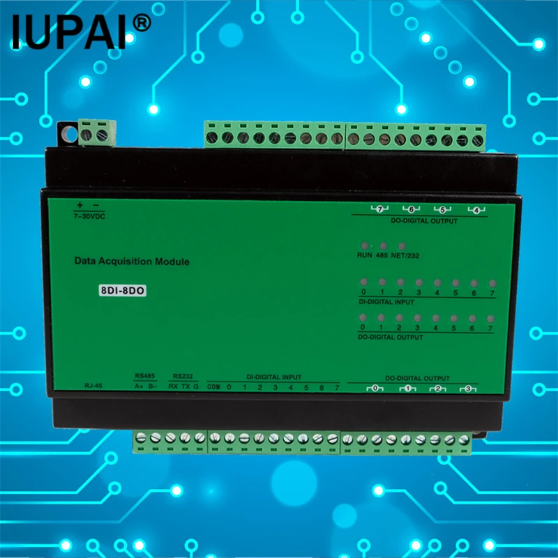 

8DI-8DO Combined Control System Modbus RTU Protocol Serial Port RS485 232 Digital Input/Output Industrial Automation Module