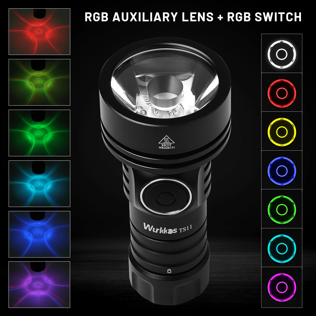 Wurkkos TS11 18350 EDC mini RGB pomocných baterka sytý 2000LM USB-C dobíjecí SFT40 pochodeň IP68 práce lehký anduril 2.0