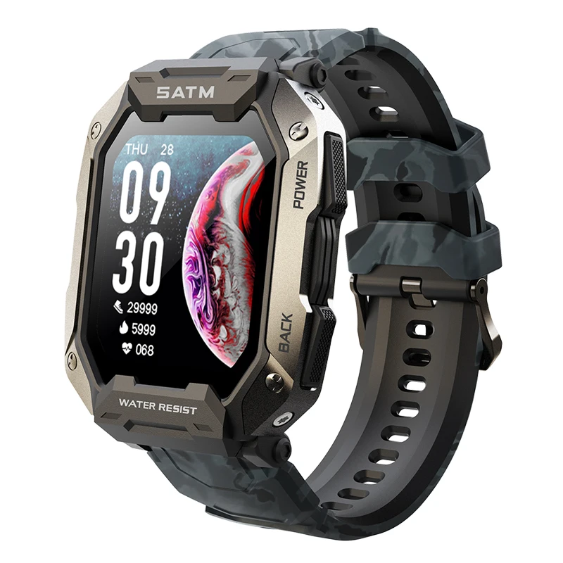 Smart Watch 2022 New Outdoor 380mAh Sports Smart Watches Heart Rate Blood Pressure 5ATM Waterproof Bluetooth Smartwatch For Mens 