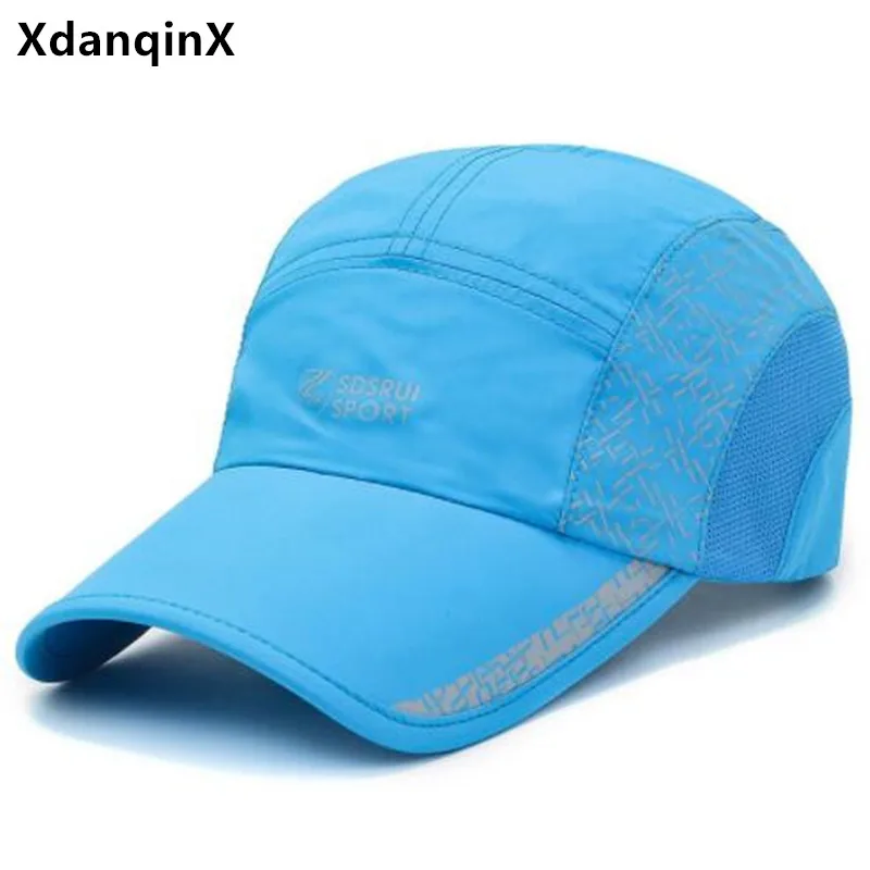 

XdanqinX Snapback Cap New Summer Men Women UV Protection Mesh Breathable Baseball Cap Adjustable Size Couples Anti-UV Travel Hat