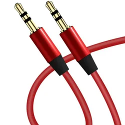 Gold Plated Colorful 3.5mm Audio Extension Cable with Tinned Copper AUX Wire - 1.2m (Red)