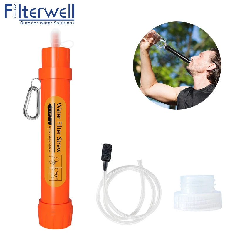 Personal Water Filter Straw Clean Purification For Wilderness Camping Hiking Out