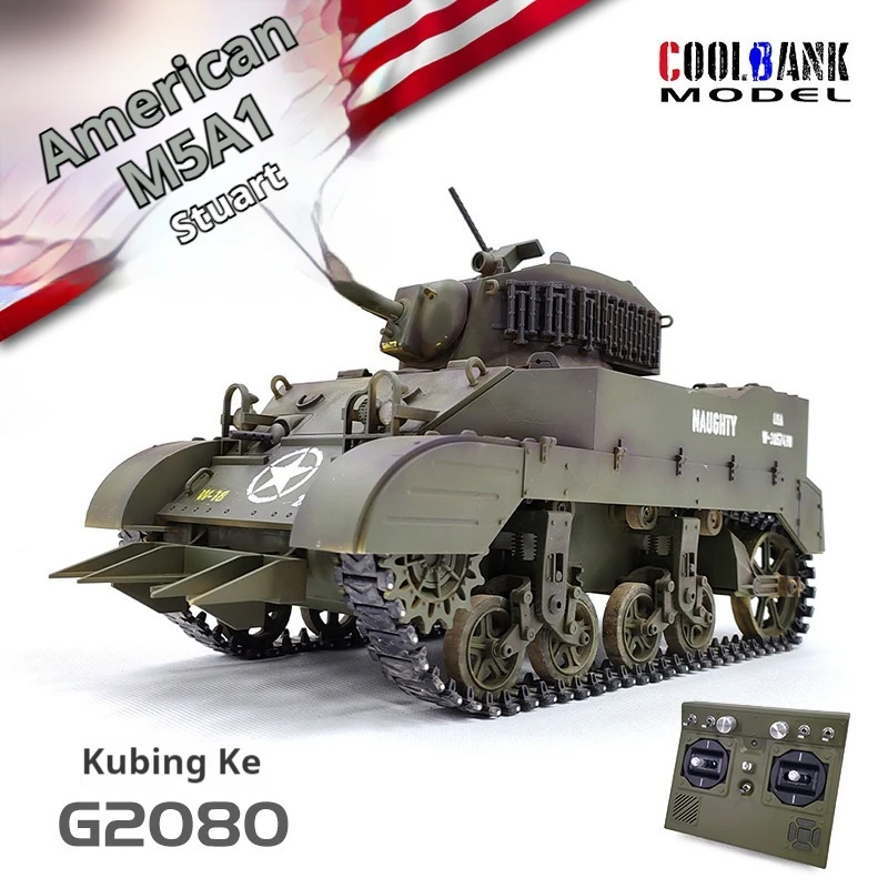 Coolbank Stuart M5a1 Military Simulation Toy Model Light Tank Military Vehicle Remote Control Tracked Tank Sound And Light Toy 2