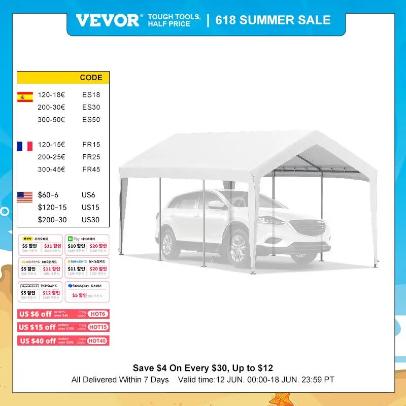 vevor-3-0-x-6-1-m-carport-auto-vordach-schwerlast-garage-unterstand