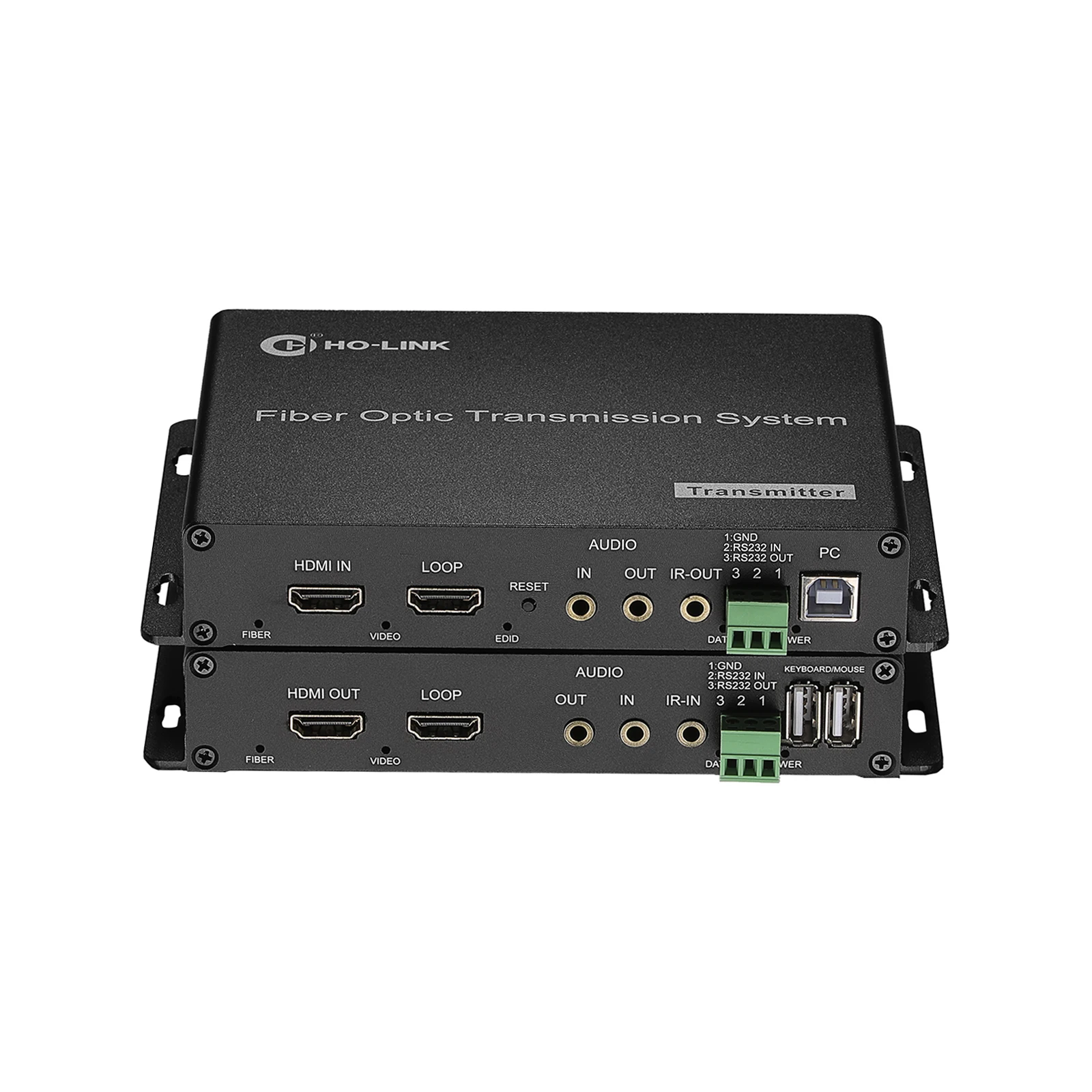 1 channel bidirectional 3.5 audio;1 channel reverse IR;1 channel bidirectional RS485 data 4K30Hz HDMI Fiber Optic Converter