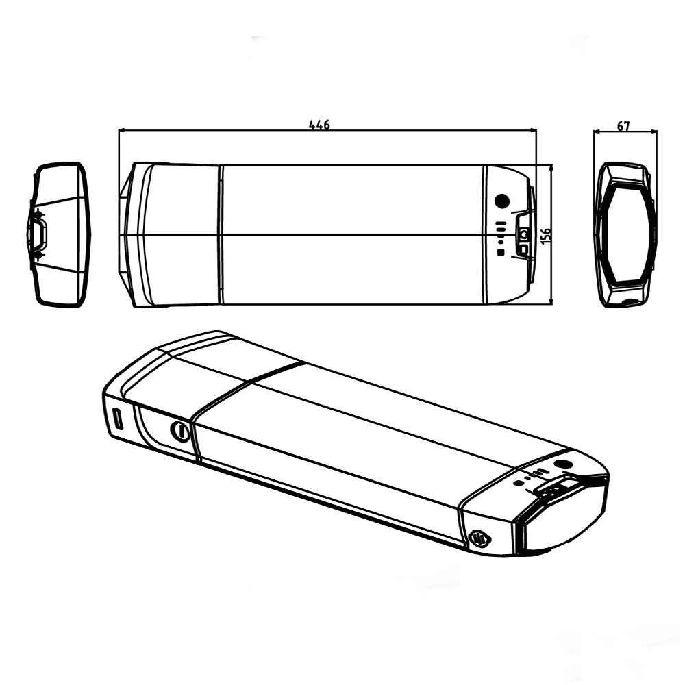 Ebike Downtube Battery 48V/36V/24V - 8Ah To 24Ah Lithium-ion Battery With Charger, For 0-2000W Motors
