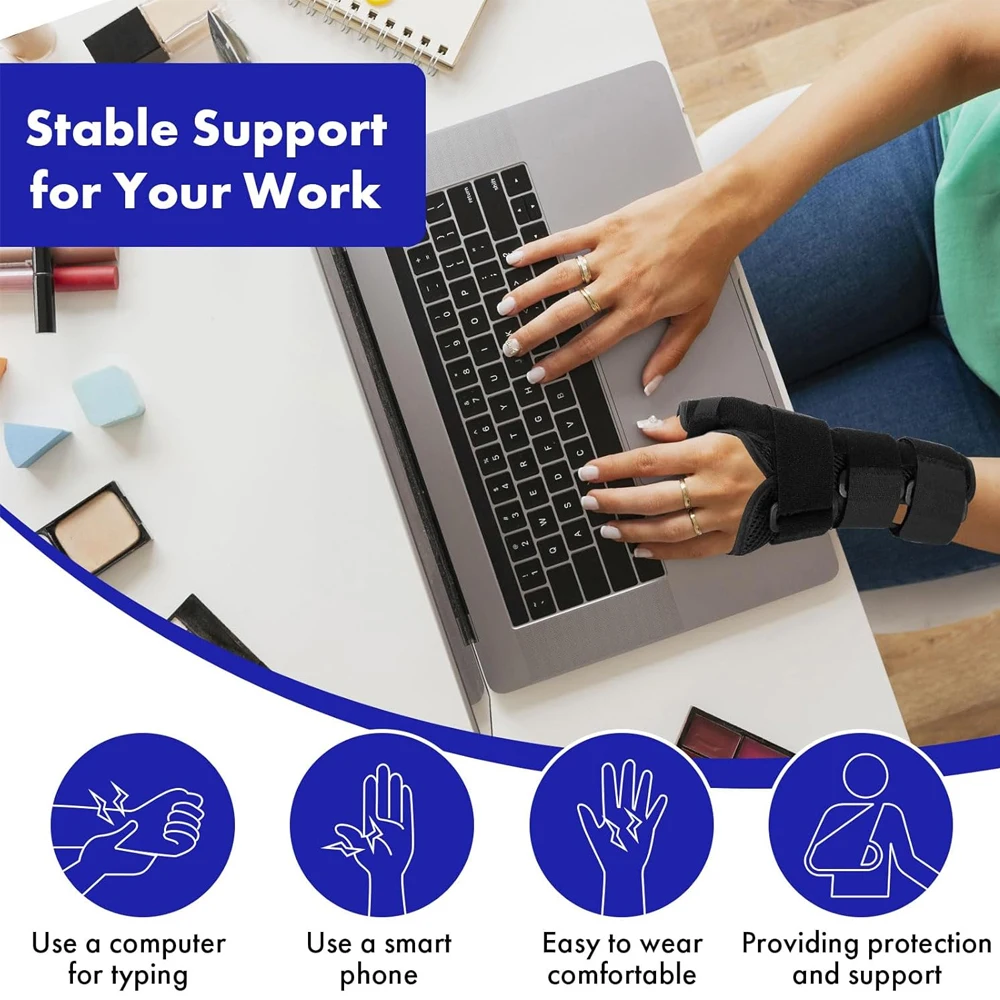 1PCS Wrist Brace with Thumb Spica Splint Wrists Support Thumb Spica Support for Arthritis Sprains Carpal Tunnel Pain Sport thumb splint sports wrist guards