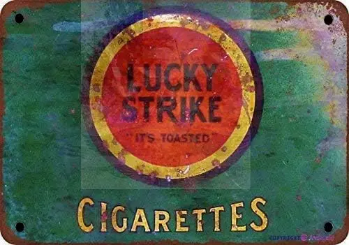 

Металлический знак в стиле ретро/сигареты Lucky Strike, жестяной знак, Ретро стиль, домашний клубный бар, настенное украшение, металлический жестяной знак 12X8 дюймов