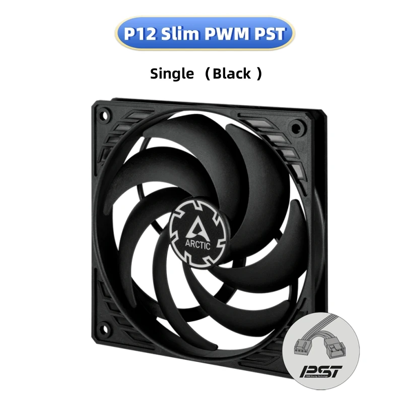 ARCTIC P12 Slim PWM PST 120mm Quiet Pressure-Optimized Case Fan