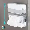 Wall Mounted No punching magnet storage container Garbage Bag Dispenser Self Adhesive Kitchen Bathroom Paper Tissue Holder 5