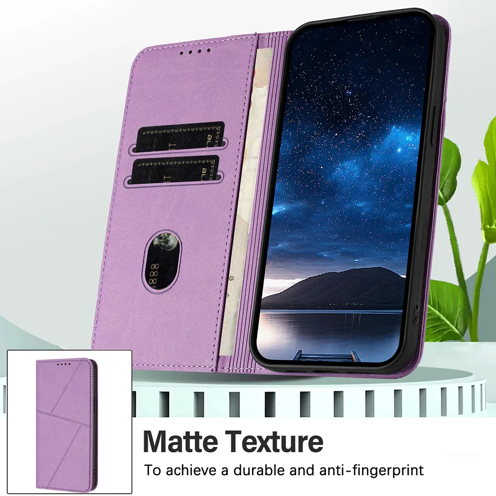 Elegant Magnetic Card Slots Leather Phone Case - Premium Back Cover Design