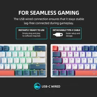 Machenike K500-B61 Mini Mechanical Keybaord 60% Form Factor 61Keys Gaming Keybaord Wired Full Key Hot-Swappable RGB Backlit 4