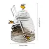Honeycombs Bees Jar Glass Honeys Jar with Honeys Jar with Lids and Honeys Dispenser Glass Container 6