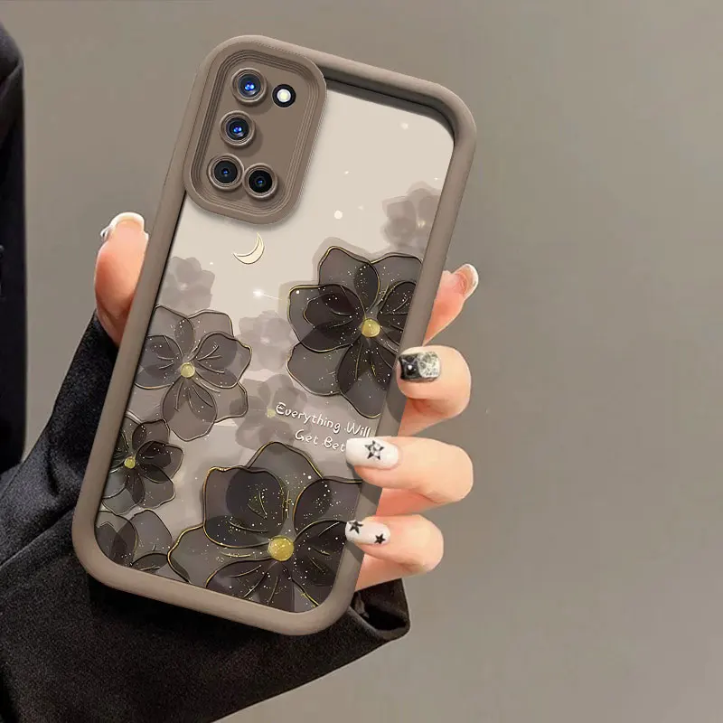 Charming Floral Print Silicone Shockproof Phone Case