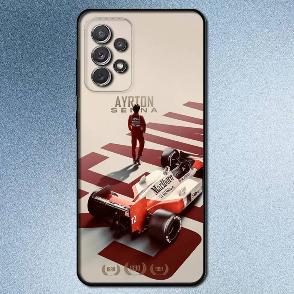 Ayrton Senna Racing Driver-Themed Black Phone Case