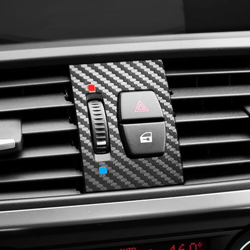 For BMW X3 F25 X4 F26 Alcantara Center Console Emergency Flasher Button Trim Sticker Car Interior Tuning Accessories