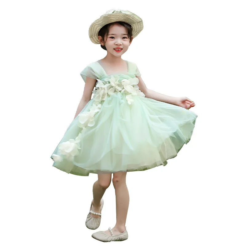 فستان بناتي صيفي أنيق للفتيات فستان الأميرات الخيالية فستان أطفال فستان بناتي الزهور لحفلات الزفاف ملابس الأطفال