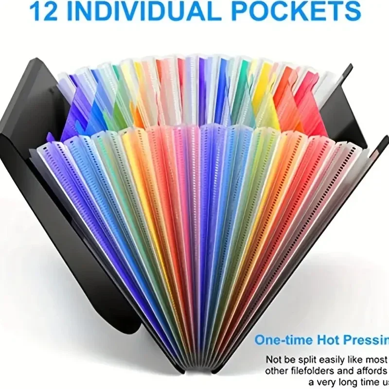 File folder organizer 12 Pockets A4 Size Expanding Portable Accordian File Box for Classroom Office
