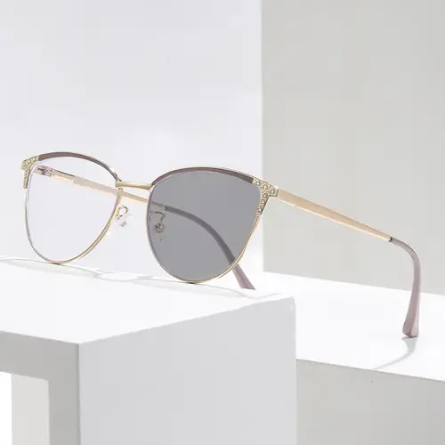 New Trend Cat Eye Photochromic Glasses Fashionable Diamond Cut Myopia Glasses Women Men Luxury Color Changing Eyewear 0-1.0-4.0 - Image 2