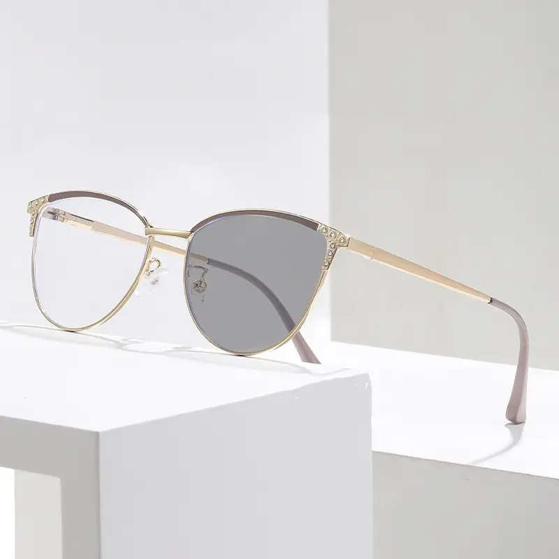 New Trend Cat Eye Photochromic Glasses Fashionable Diamond Cut Myopia Glasses Women Men Luxury Color Changing Eyewear 0-1.0-4.0 - Image 2