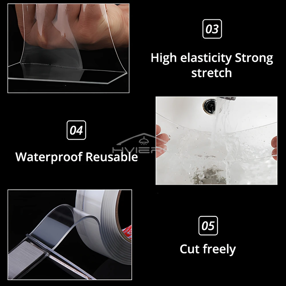 20mm Monster Tape Waterproof Wall Stickers Reusable Heat Resistant Bathroom Home Decoration double sided tape