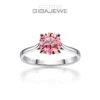 GIGAJEWE 1ct 6.5mm Round Cut D VVS1 Moissanite 925 Silver Ring Diamond Test Passed Fashion Claw Setting Girl Women Gift 1